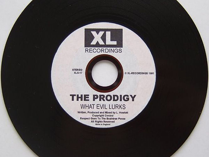 1991 - What Evil Lurks EP: The first release from unknown band The Prodigy, a three man electronic music act from Essex. Only 7000 copies were made of the 4 song EP.